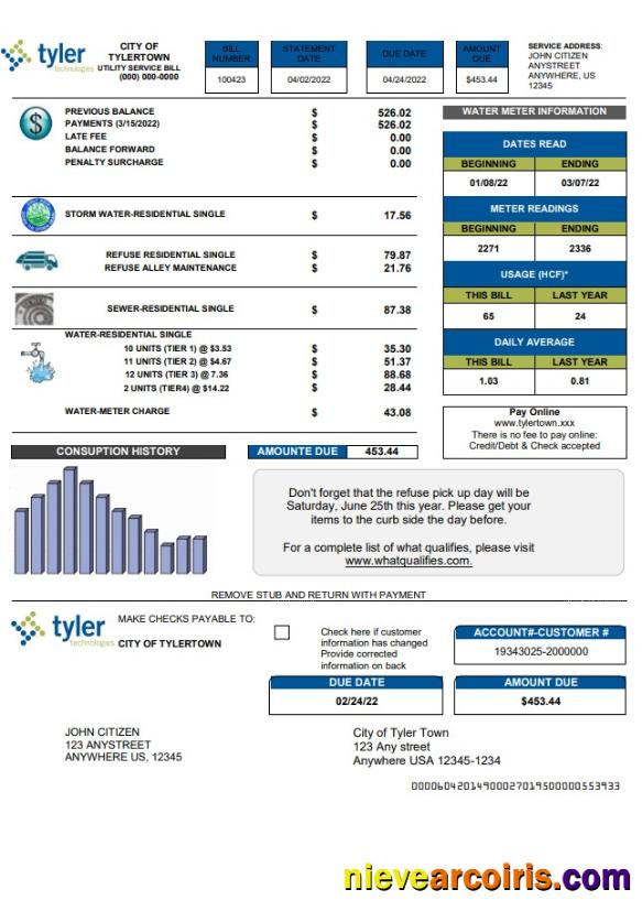 USA Tyler Technologies utility bill